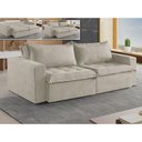 Ver imagem 3 de Sofá Cama 2 Lugares Retrátil Reclinável Linho M-184 Martins Creme