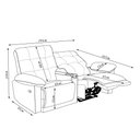 Ver imagem 4 de Poltrona Sala de Cinema Reclinável Retrátil Manual 193cm com Porta Copos Visalia Couro Tabaco Mancha