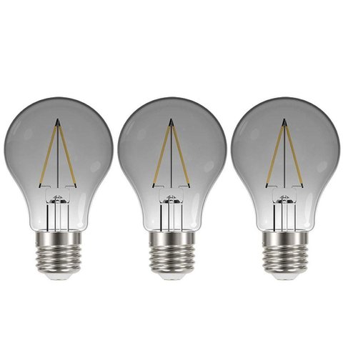Lâmpada Led Fumê 30w Iluminação Kit 3 Unid. Decorativa Vintage Branco Quente Retrô