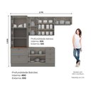 Ver imagem 2 de Cozinha Compacta 271,5cm 4 Peças 8 Portas 5 Gavetas Americana Henn