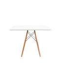 Ver imagem 2 de Conjunto Mesa Jantar Quadrada Eiffel 90x90cm Branco Mdf + 4 Cadeiras Charles Eames Brancas