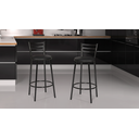 Ver imagem 1 de Kit Banqueta com Encosto Altura de 70cm e Assento de 35cm:preto/preto