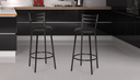 Ver imagem 1 de Kit Banqueta com Encosto Altura de 70cm e Assento de 35cm:preto/preto