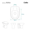 Ver imagem 3 de Assento Sanitário Laqueado Soft Close Aloha Pergamon (Bege Claro) para vaso Celite