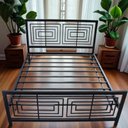 Ver imagem 3 de Cama Casal Robusta Aço Ferro Tamanho Padrão 138cmx188cm Cor Alumínio Estilo Industrial Ca-06