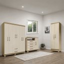 Ver imagem 3 de Conjunto Guarda Roupa 6 Portas com Cômoda e Multiuso - Edecasamoveis