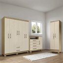 Ver imagem 5 de Conjunto Guarda Roupa 6 Portas com Cômoda e Multiuso - Edecasamoveis