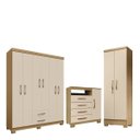 Ver imagem 1 de Conjunto Guarda Roupa 6 Portas com Cômoda e Multiuso - Edecasamoveis