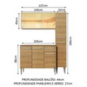 Ver imagem 4 de Armário de Cozinha Compacta 137cm Rustic Emilly Gold Madesa 03