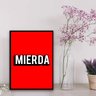 Quadro Decorativo Humor Mierda 45x34cm - com vidro:Madeira preta - 1