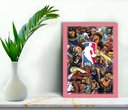 Ver imagem 1 de Quadro Decorativo Nba Cartoon + Vidro 33x25 Sala Escritório:rosa