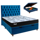 Ver imagem 1 de Kit Cama Box Bau + Cabeceira + Colchão Casal Molas Ensacadas - Life Gold - Paropas
