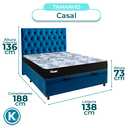 Ver imagem 3 de Kit Cama Box Bau + Cabeceira + Colchão Casal Molas Ensacadas - Life Gold - Paropas