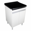 Ver imagem 4 de Tanque de Lavanderia Gabinete 100% Mdf com Sifão e Válvula Cor:pretobranco