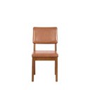 Ver mais imagens de Conjunto com 4 Cadeiras de Madeira Maciça Estofada Ella - Natural C/ Pu Caramelo