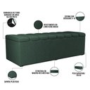 Ver imagem 4 de Calçadeira Recamier Baú para Cama de Casal Dália 140x50 Cm W01 Linho Verde Musgo - Lyam Decor