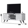 Rack Bancada para Sala de Estar Cor Branco com 2 Portas e Prateleiras - 2