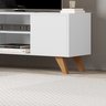 Rack Bancada para Sala de Estar Cor Branco com 2 Portas e Prateleiras - 3
