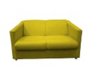 Ver imagem 2 de Kit Namoradeira + 2 Poltronas Decorativa Biane Couro Amarelo Pés Cromado Ms Decor