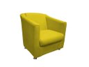 Ver imagem 4 de Kit Namoradeira + 2 Poltronas Decorativa Biane Couro Amarelo Pés Cromado Ms Decor