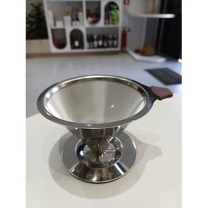 Coador de Café Reutilizável Inox Funil 95 Mm com Base Agroprime (yj ? 115ª5)