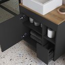 Ver imagem 7 de Conjunto Banheiro Gabinete Cuba e Espelheira 2 Portas 1 Gaveta 60cm Multimóveis Crart-CON012 Grafite