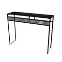 Ver imagem 2 de Aparador Estilo Industrial para Sala de Estar Nilo Aço e Vidro - Preto