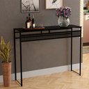 Ver imagem 1 de Aparador Estilo Industrial para Sala de Estar Nilo Aço e Vidro - Preto