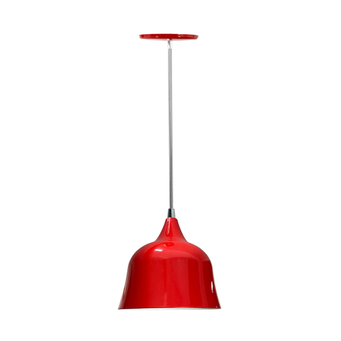 Luminária Pendente Pião Teto Interna Cozinha Sala Quarto E27:vermelho