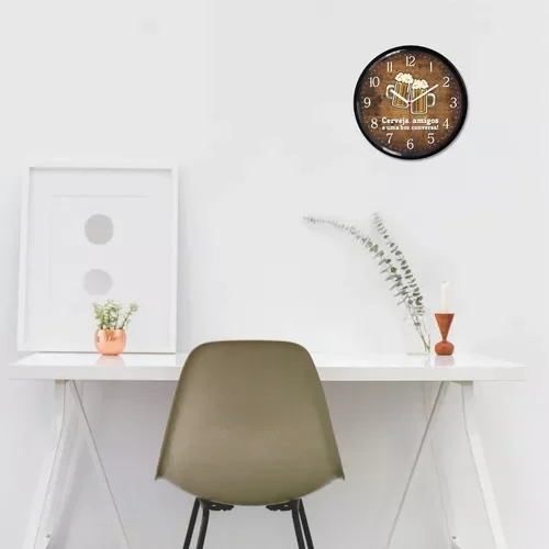 Relogio Parede Cerveja Decoracao Rustico Area Festa Churrasco Gourmet Presente Decorativo - 2