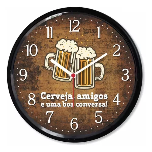 Relogio Parede Cerveja Decoracao Rustico Area Festa Churrasco Gourmet Presente Decorativo - 1