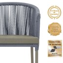 Ver imagem 3 de Mesa com 4 Cadeiras de Jantar Roma 100cm e Noronha em Aluminío Fendi Corda Nautica Estofado 8 Trama