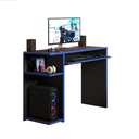 Ver imagem 5 de Mesa Gamer Compacta com Suporte para Cpu e Porta Teclado - Preto/Azul
