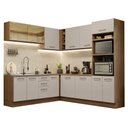 Ver imagem 3 de Armário de Cozinha Completa de Canto 459cm Rustic/crema Agata Madesa 01