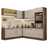 Armário de Cozinha Completa de Canto 459cm Rustic/crema Agata Madesa 01 - 3