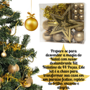 Ver imagem 2 de Kit 44 Peças Enfeite Natalino Estrela Bolinhas Festão Cordão Cor:dourado