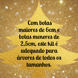 Kit 44 Peças Enfeite Natalino Estrela Bolinhas Festão Cordão Cor:dourado - 7