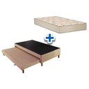 Ver imagem 1 de Cama Box c/Auxiliar Solteiro: Colchão Espuma Polar D33 Pérola Clean + Base CRC Rústico Clean(88x188)