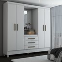 Ver imagem 1 de Guarda-roupa Solteiro Capelinha 4 Portas 3 Gavetas com Espelho - Panorama Móveis