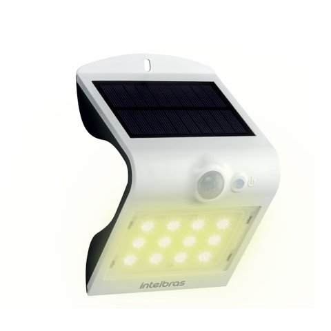 Arandela Solar Luminária Integrada Externa Intelbras Asi 220 Refletor Luz Led Amarela Autonomia Sem 