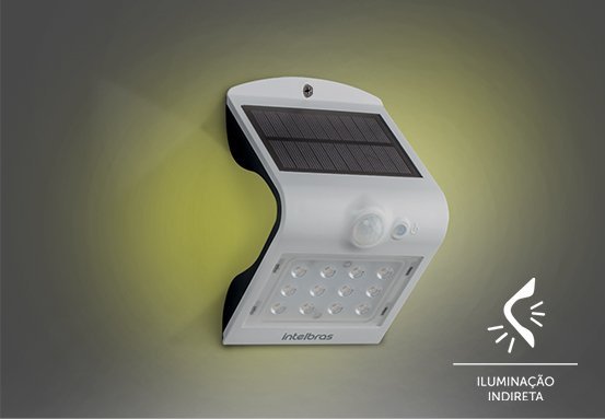 Arandela Solar Luminária Integrada Externa Intelbras Asi 220 Refletor Luz Led Amarela Autonomia Sem  - 9