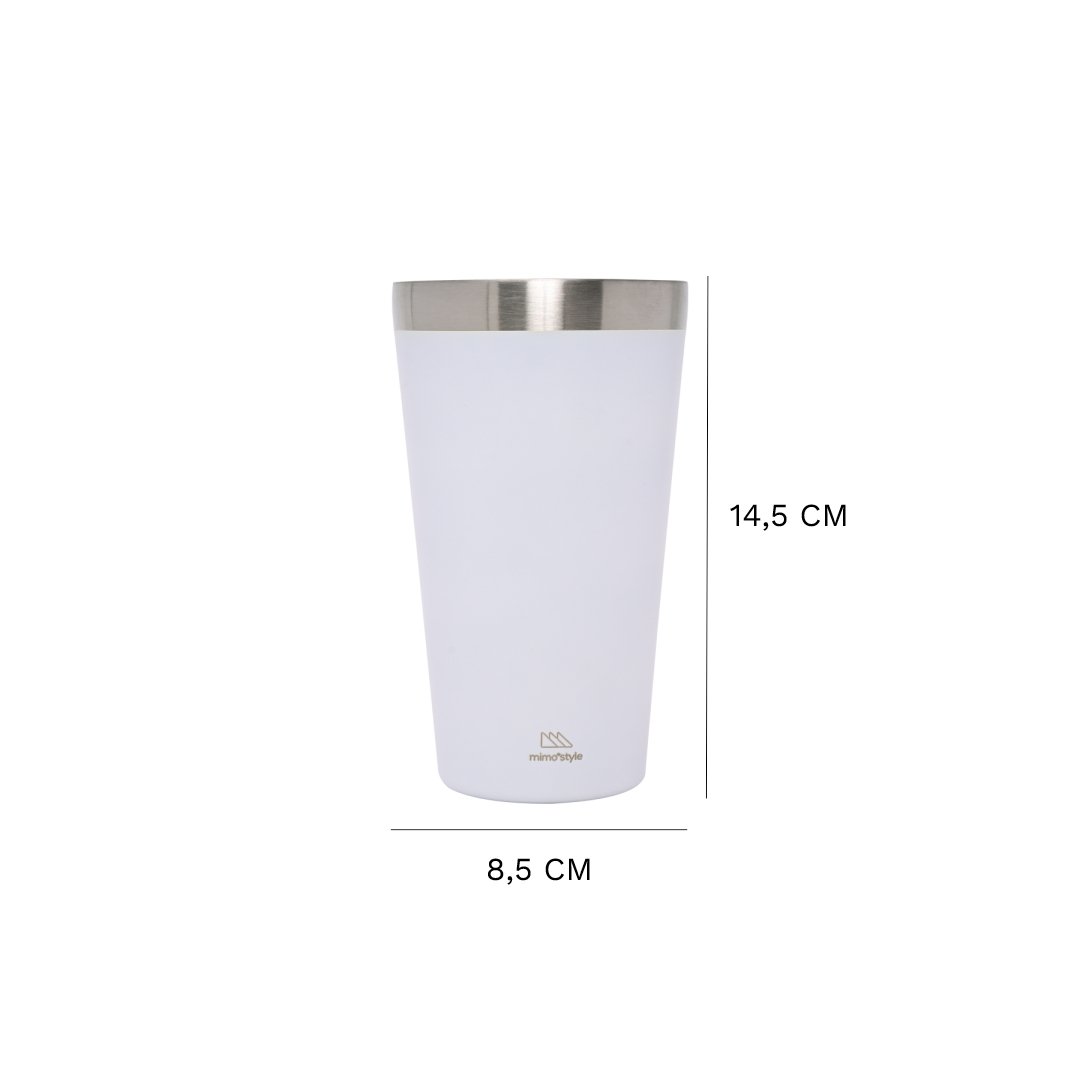 Copo Térmico Inox Mimo Style 470 Ml:branco - 2