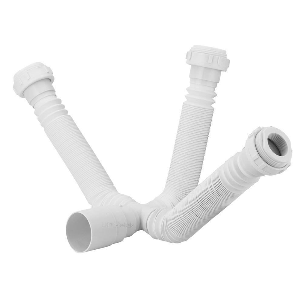 Sifão Triplo Sanfonado/extensivo Universal Abs Branco - 1