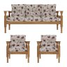 Jogo Sofá Madeira Maciça 3 Lugares e 2 Poltronas Liz Multimóveis Cr7001.t67 Imbuia/floral - 5