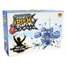 BATERIA INFANTIL BRINQUEDO MUSICAL COMPLETO COM BANQUINHO PEDAL E BAQUETAS ROCK PARTY AZUL - 5