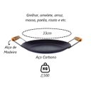 Ver imagem 2 de Chapa Disco Arado Aço Carbono Bifeteira Alça Madeira 33cm Metal Mig 2568mtm