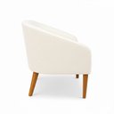 Ver imagem 6 de Poltrona Sala Decorativa Kit 2 Stella Pé Madeira Trapézio Castanho Cotelê Ext/veludo Bege D03 - D’Rossio
