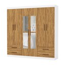 Ver imagem 2 de Guarda-Roupa Casal Medelin 6 Portas 4 Gavetas com Espelho Multimóveis CR35557 Branco/Cinamomo