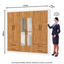 Ver imagem 4 de Guarda-Roupa Casal Medelin 6 Portas 4 Gavetas com Espelho Multimóveis CR35557 Branco/Cinamomo