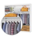 Ver imagem 3 de Guarda-Roupa Casal Medelin 6 Portas 4 Gavetas com Espelho Multimóveis CR35557 Branco/Cinamomo